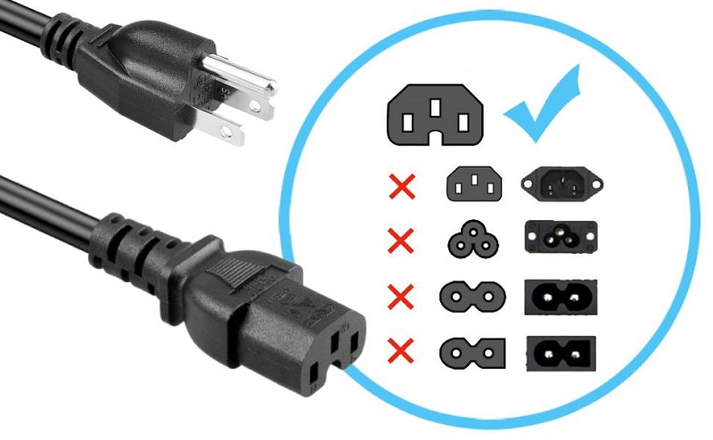 Dây nguồn C15 3 chân US dài 1M NEWLINK lõi 3x1,31mm2 (16AWG) NL-PC15-1M